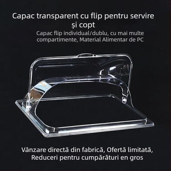 Capace transparente dreptunghiulare pentru tăvi de copt — set de capace, rezistente la temperaturi înalte, anti-praf, conservarea prospeții