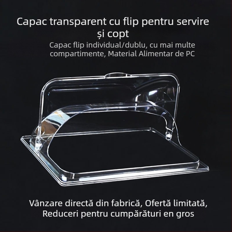 Capace transparente dreptunghiulare pentru tăvi de copt — set de capace, rezistente la temperaturi înalte, anti-praf, conservarea prospeții