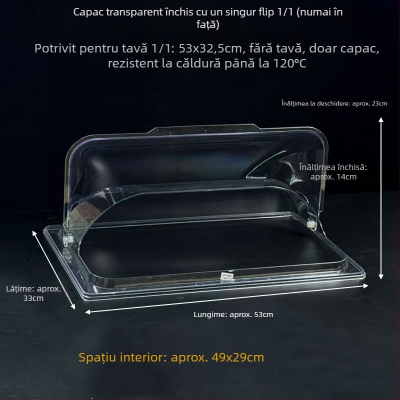 Capace transparente dreptunghiulare pentru tăvi de copt — set de capace, rezistente la temperaturi înalte, anti-praf, conservarea prospeții