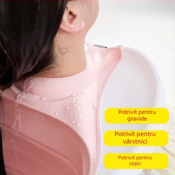 Vas pliabil de spălat păr din plastic pentru baie, destinat adulților