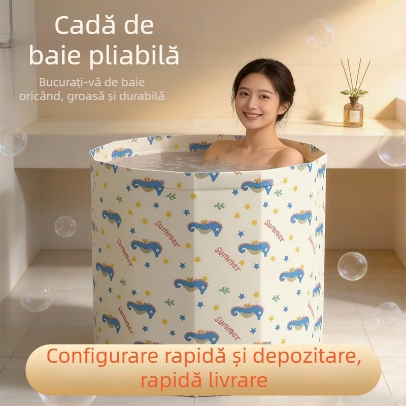 Găleată de baie pliabilă pentru adulți, utilizare casnică, baie pentru întregul corp