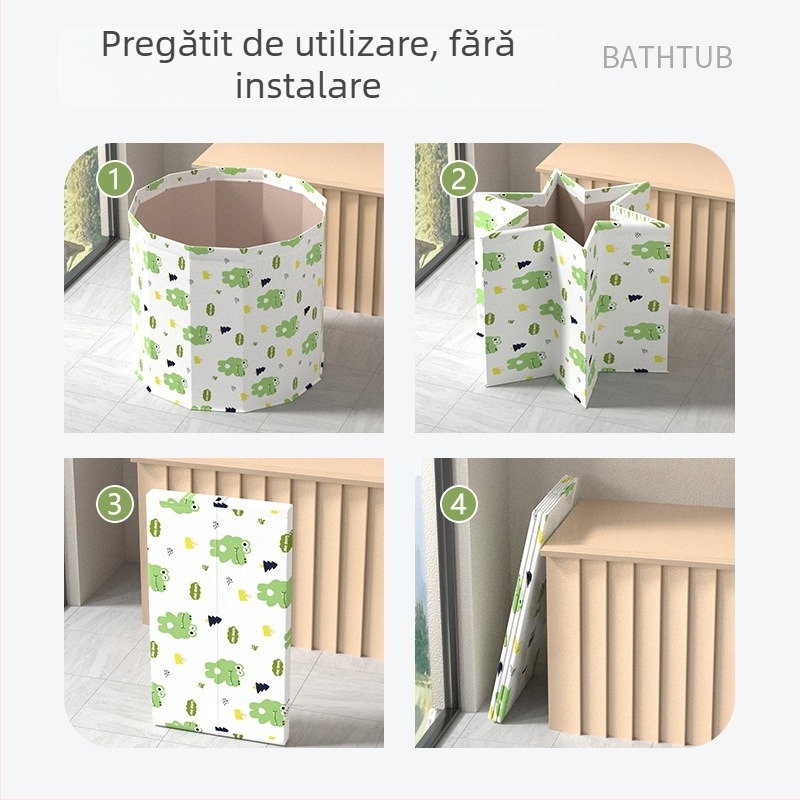 Găleată de baie pliabilă pentru adulți, utilizare casnică, baie pentru întregul corp