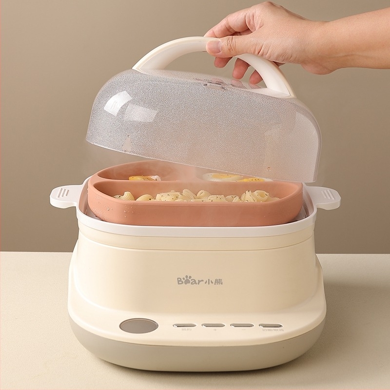 Farfurie pentru bebeluși cu ventuză, silicon alimentar, tavă divizată cu trei compartimente, cutie pentru lapte cu trei compartimente, 1 bucată, design minimalist