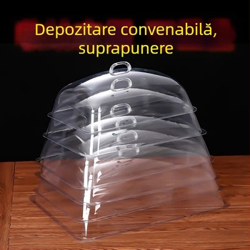 Capac transparent din sticlă, anti-praf, pentru afișaj dreptunghiular de pâine și delicatese – utilizare casnică, stil simplu, licență Guangdongxk16-204-01508