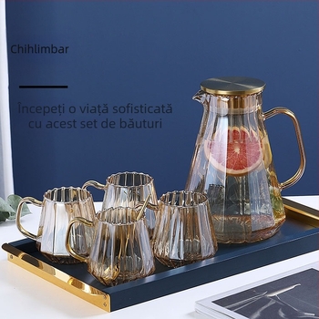 Set de pahare din sticlă borosilicată pentru apă rece, stil nordic, minimalist modern, potrivit pentru sucuri, lapte și băuturi