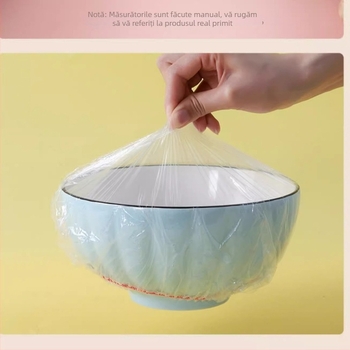 Set de folie de conservare alimentară, de unică folosință, pentru boluri, farfurii și capace; rezistent la temperaturi -60°C până la 100°C; ambalaj simplu; marcă Pengyi; 1 bucată; uz casnic.