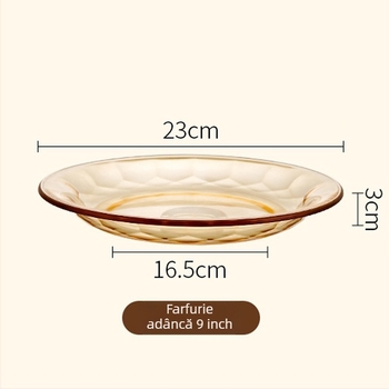 Set de vesă de masă din sticlă borosilicat de înaltă calitate — boluri, boluri pentru supă, farfurii, boluri pentru orez — prelucrare personalizată disponibilă — stil INS / Stilul Chinez Nou