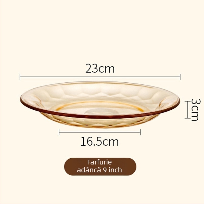 Set de vesă de masă din sticlă borosilicat de înaltă calitate — boluri, boluri pentru supă, farfurii, boluri pentru orez — prelucrare personalizată disponibilă — stil INS / Stilul Chinez Nou