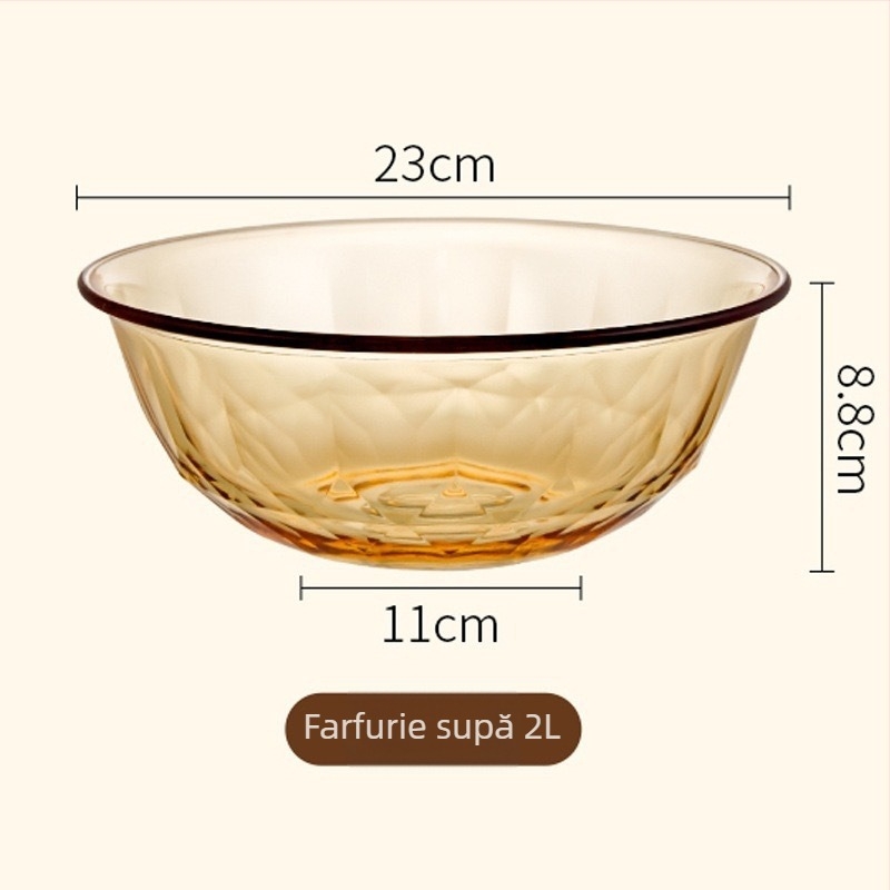 Set de vesă de masă din sticlă borosilicat de înaltă calitate — boluri, boluri pentru supă, farfurii, boluri pentru orez — prelucrare personalizată disponibilă — stil INS / Stilul Chinez Nou