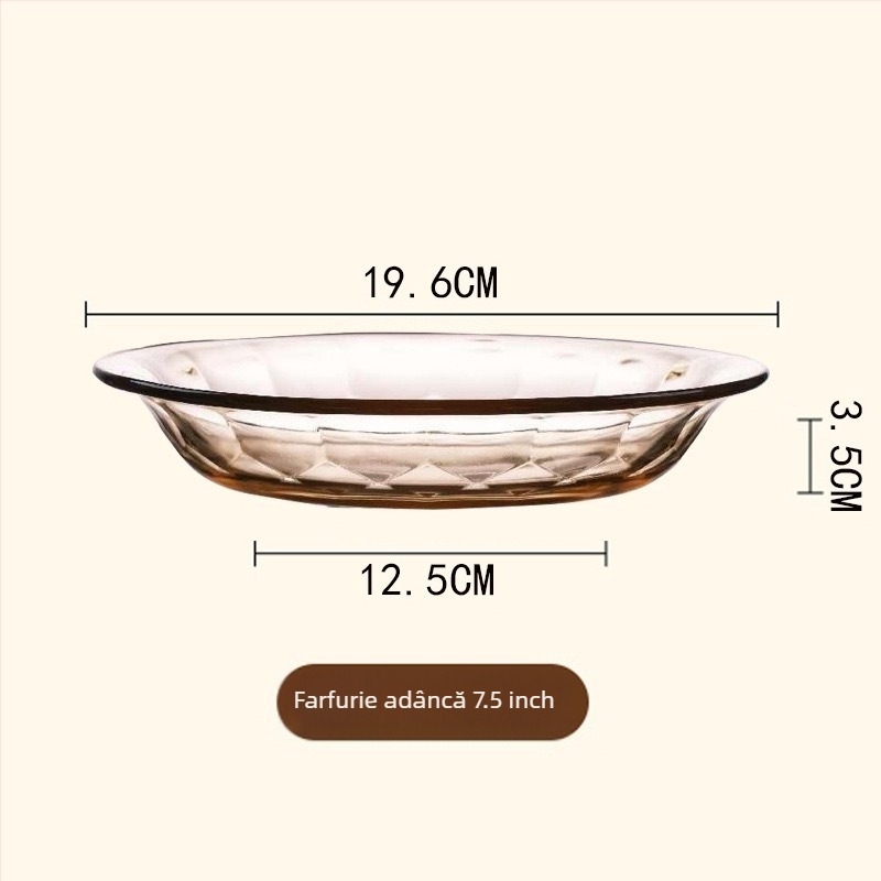 Set de vesă de masă din sticlă borosilicat de înaltă calitate — boluri, boluri pentru supă, farfurii, boluri pentru orez — prelucrare personalizată disponibilă — stil INS / Stilul Chinez Nou