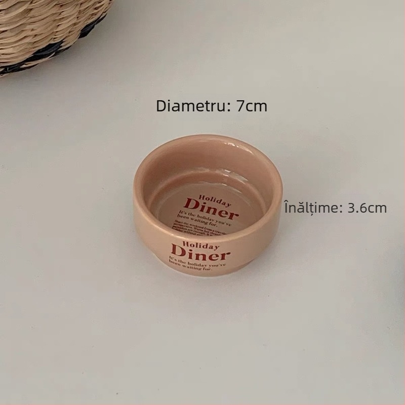Set ceramic pentru condimente, dulceață și unt – rotund, stil lux retro ușor, finisaj glazură color, potrivit pentru cuptorul cu microunde