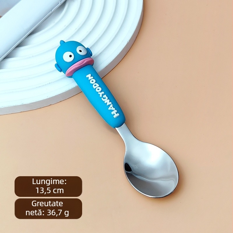 Set tacâmuri pentru copii: furculiță și lingură, oțel inoxidabil 304, două piese, pentru copii de 12 luni și peste, Xintu