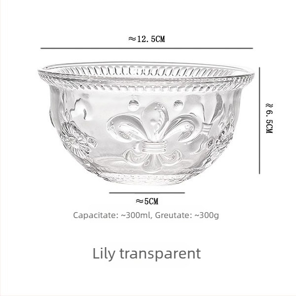 Vas de desert din sticlă, în stil european vintage, cu relief floral, sticlă rezistentă la temperaturi, suprafață electroplacată, opțiune de logotip personalizat