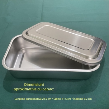 Cutie de sterilizare din oțel inoxidabil 304 cu capac – tavă pătrată pentru instrumente medicale (Jinbokang)