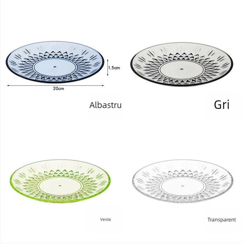 Set de 6 piese din PS, aspect sticlă, rezistent la cădere: sticlă pentru apă rece, vas pentru apă, ceașcă și bol