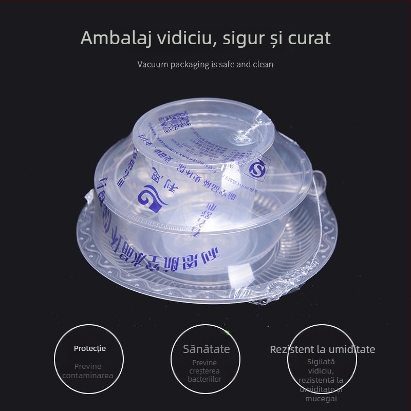 Set de tacâmuri de unică folosință, patru bucăți, cu design îngroșat, din plastic alimentar, non-biodegradabil