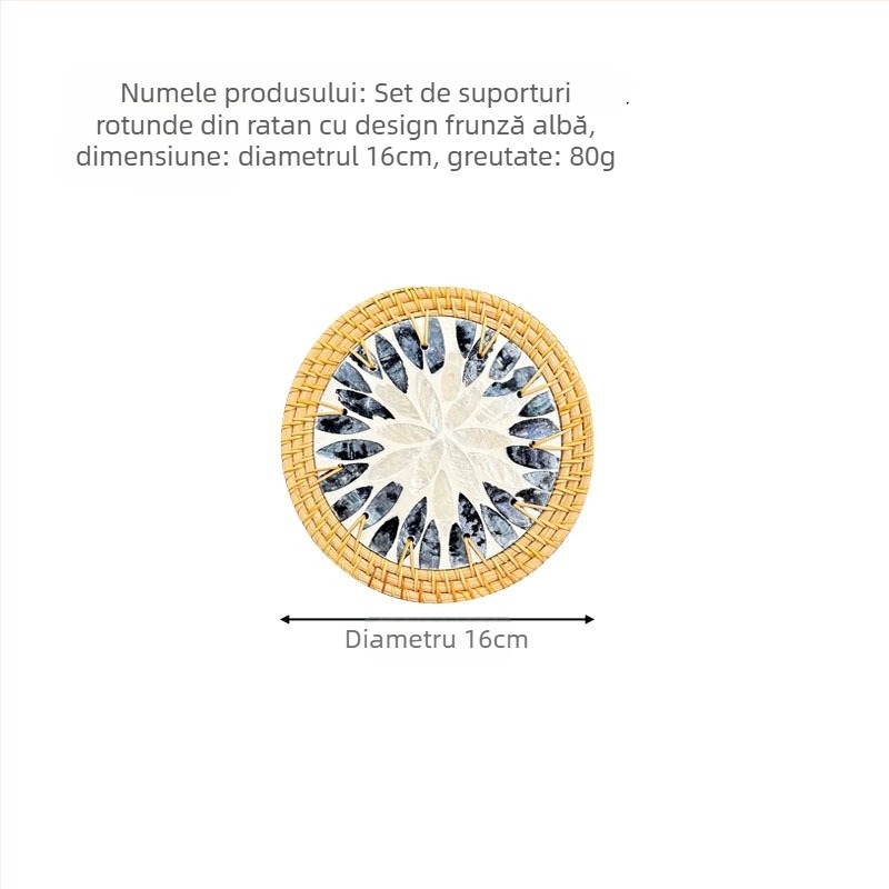 Set de plăci de masă și suporturi din scoică perlată, model marmură, formă rotundă și pătrată, covoraș de masă rezistent la temperaturi înalte