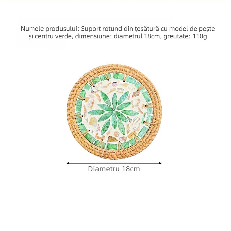 Set de plăci de masă și suporturi din scoică perlată, model marmură, formă rotundă și pătrată, covoraș de masă rezistent la temperaturi înalte