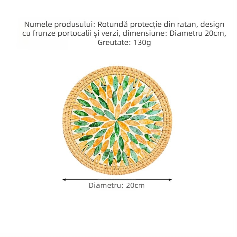 Set de plăci de masă și suporturi din scoică perlată, model marmură, formă rotundă și pătrată, covoraș de masă rezistent la temperaturi înalte
