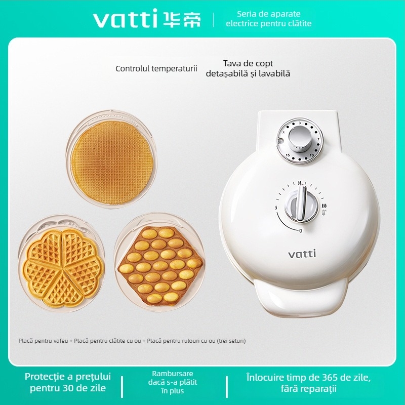 Mașină de gofre electrică Vantage Vbd015c, încălzire dublă, 750W