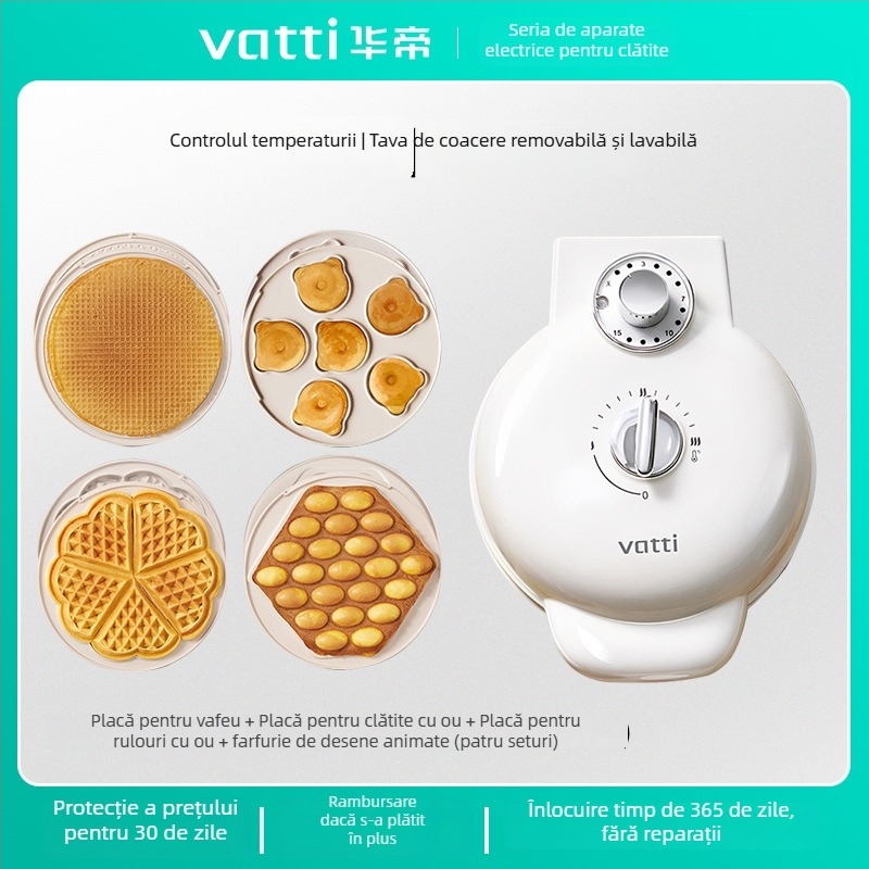 Mașină de gofre electrică Vantage Vbd015c, încălzire dublă, 750W