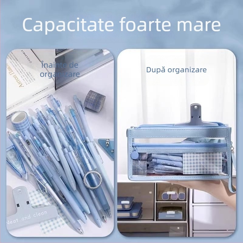 Penar transparent pentru examene, capacitate mare, multifuncțional, portabil