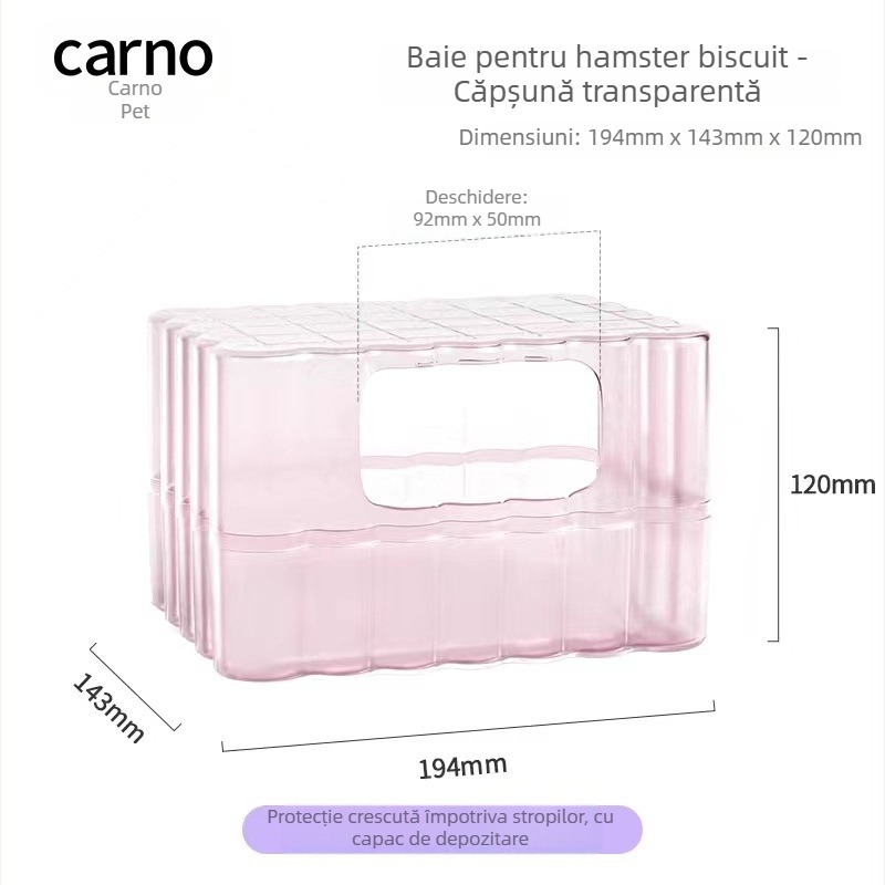 Kano toaletă pentru hamster și baie cu nisip, utilizare dublă, material PS