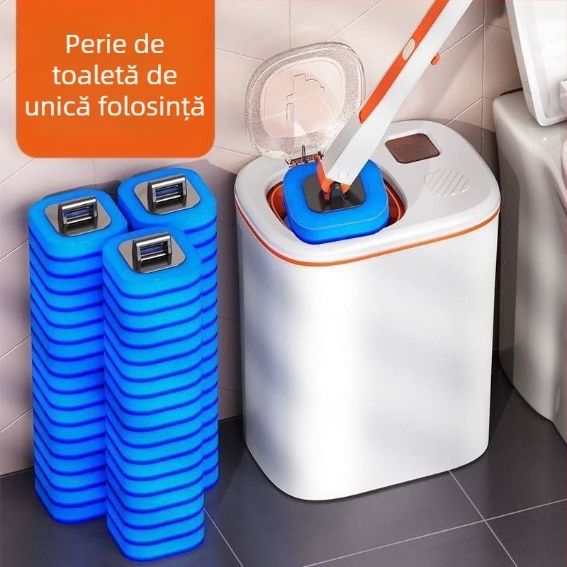 Set de perie de toaletă de unică folosință, montat pe perete, pentru baie japoneză, cu cap de înlocuire, din plastic