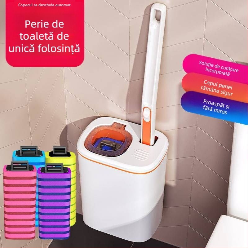Set de perie de toaletă de unică folosință, montat pe perete, pentru baie japoneză, cu cap de înlocuire, din plastic