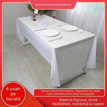 Față de masă de unică folosință, dreptunghiulară, din polietilenă, origine Zhejiang, pentru decorarea grădiniței și a petrecerilor