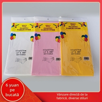 Față de masă de unică folosință, dreptunghiulară, din polietilenă, origine Zhejiang, pentru decorarea grădiniței și a petrecerilor