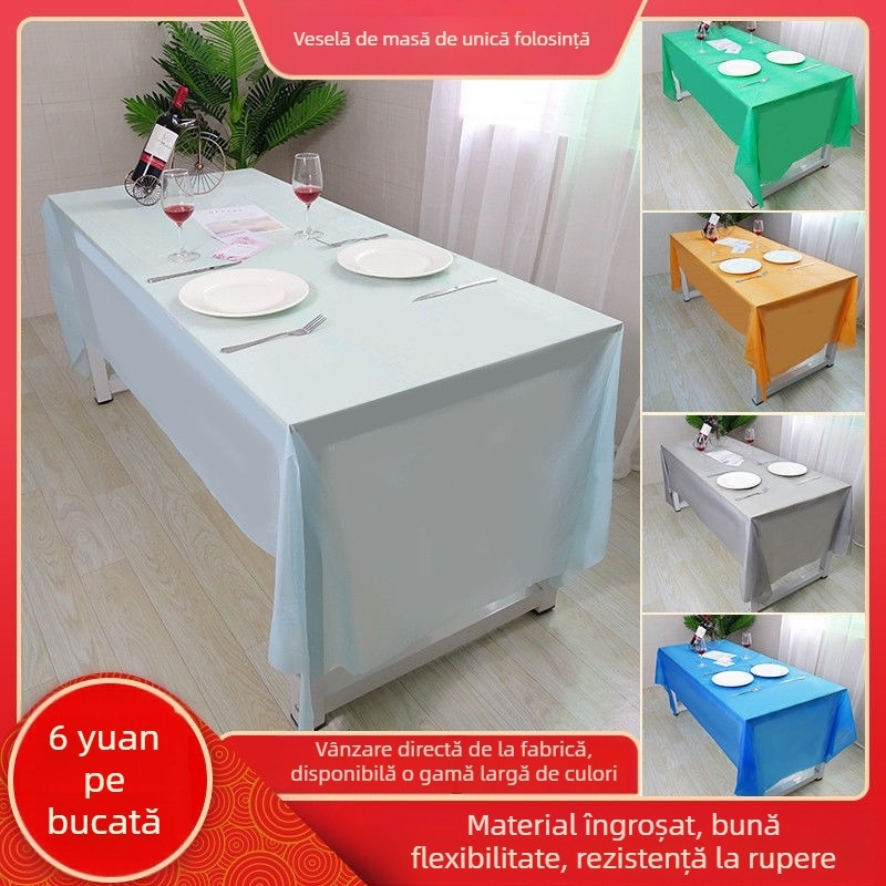 Față de masă de unică folosință, dreptunghiulară, din polietilenă, origine Zhejiang, pentru decorarea grădiniței și a petrecerilor