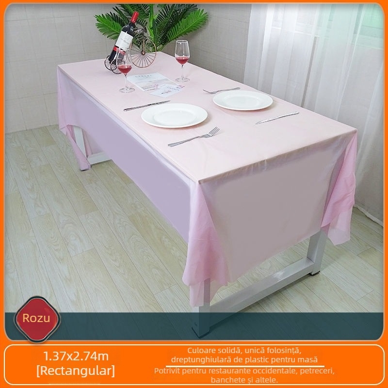 Față de masă de unică folosință, dreptunghiulară, din polietilenă, origine Zhejiang, pentru decorarea grădiniței și a petrecerilor