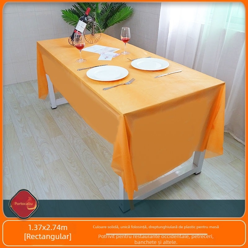 Față de masă de unică folosință, dreptunghiulară, din polietilenă, origine Zhejiang, pentru decorarea grădiniței și a petrecerilor