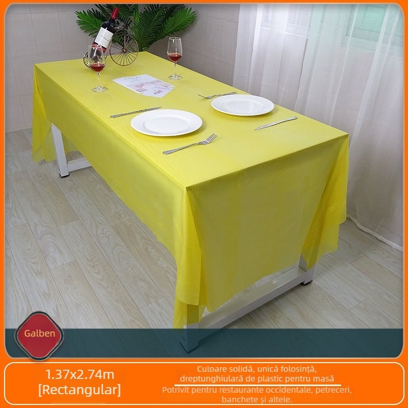 Față de masă de unică folosință, dreptunghiulară, din polietilenă, origine Zhejiang, pentru decorarea grădiniței și a petrecerilor