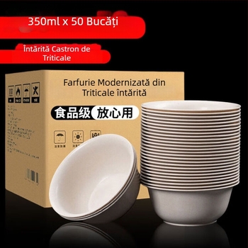 Vas de unică folosință din coajă de orez – design îngroșat, de calitate alimentară, rezistent la temperaturi înalte, biodegradabil