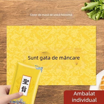 Față de masă de unică folosință din PE, impermeabilă și rezistentă la ulei, dreptunghiulară, grosime 1 fir