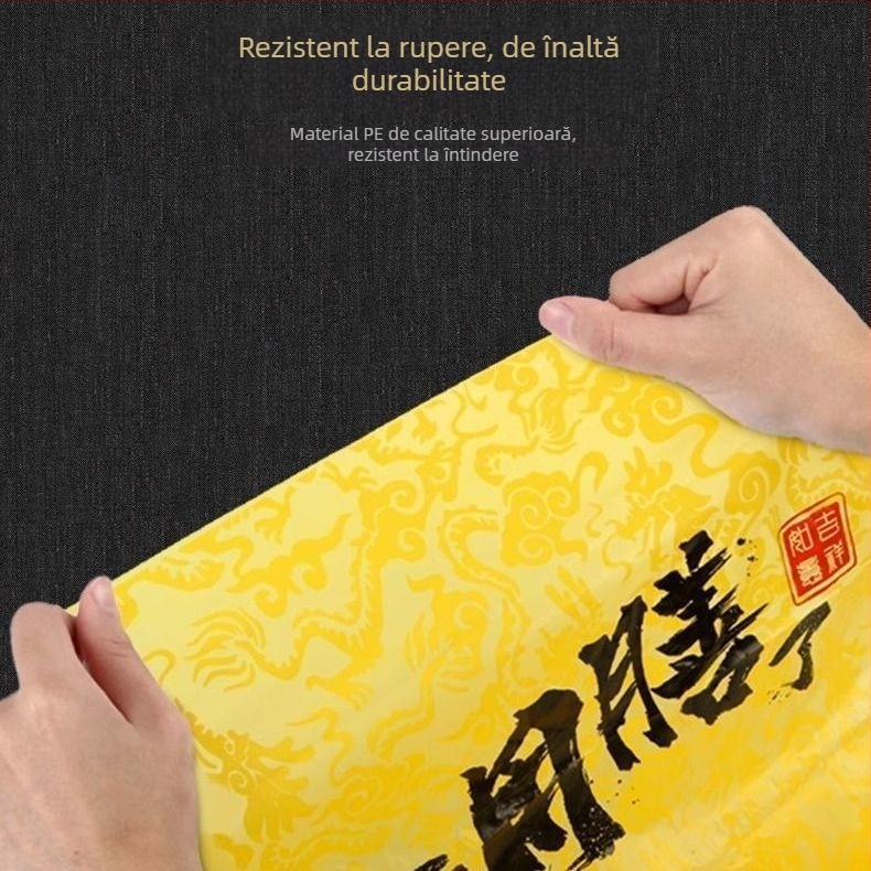 Față de masă de unică folosință din PE, impermeabilă și rezistentă la ulei, dreptunghiulară, grosime 1 fir