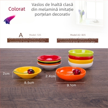 Veselă din melamină cu mâner - formă neregulată, stil chinezesc, set de farfurioare pentru sos cu logo imprimat