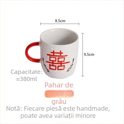 Set de veselă ceramică lucrat manual cu boluri, căni și linguri – cadou de nuntă personalizabil