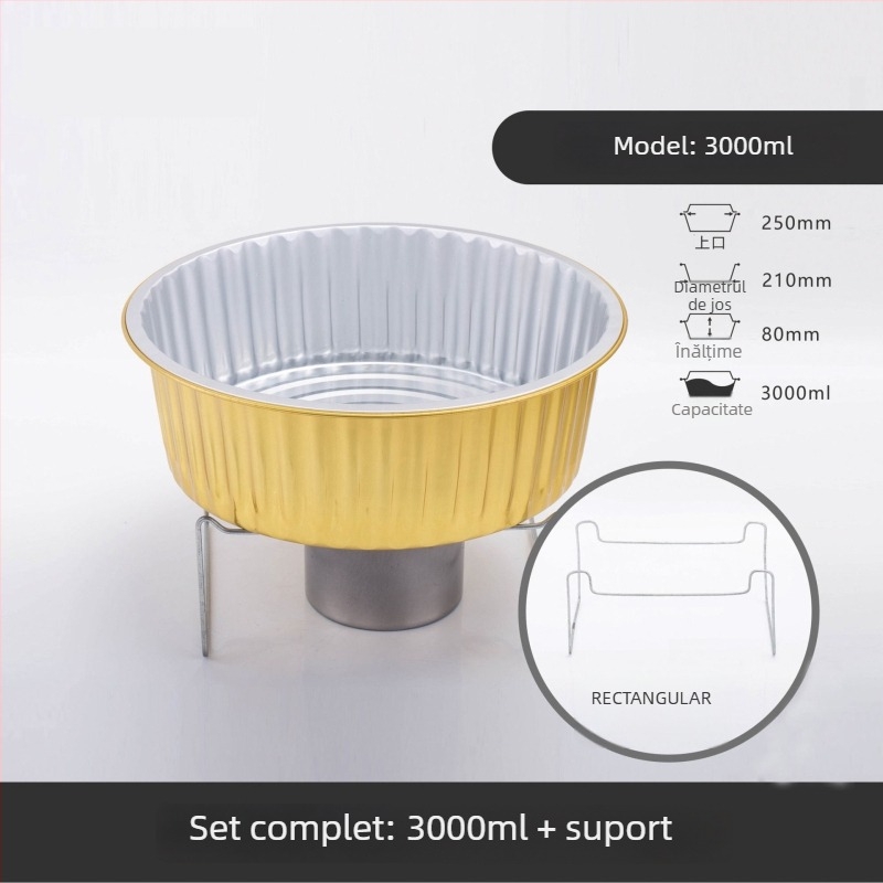 Set de hot pot de unică folosință cu suport din folie de aluminiu — pentru casă și camping; nu compatibil cu cuptorul cu microunde; imprimare logo; Licență Yue XK16-204-01508