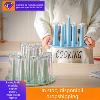 Dench suport pentru cești de ceai – din plastic, drenaj invers, protecție împotriva prafului, design modern minimalist, greutate 120 g
