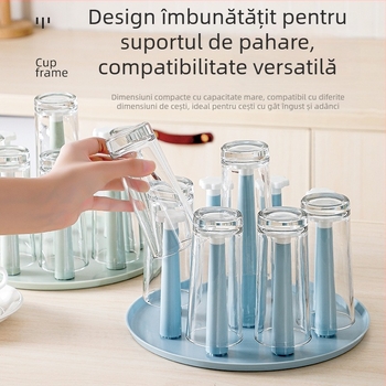 Dench suport pentru cești de ceai – din plastic, drenaj invers, protecție împotriva prafului, design modern minimalist, greutate 120 g