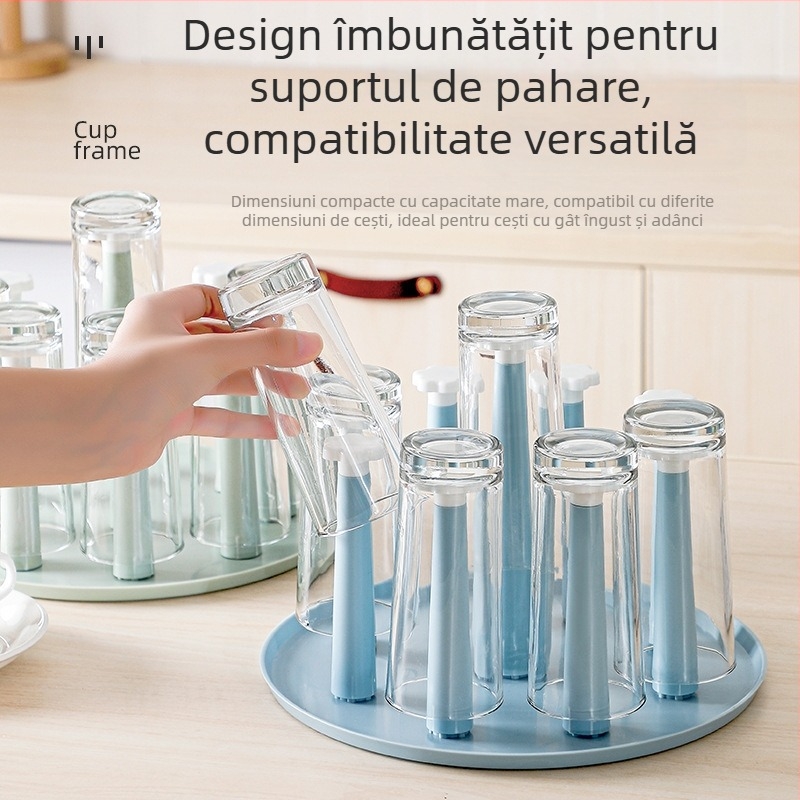 Dench suport pentru cești de ceai – din plastic, drenaj invers, protecție împotriva prafului, design modern minimalist, greutate 120 g