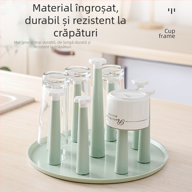 Dench suport pentru cești de ceai – din plastic, drenaj invers, protecție împotriva prafului, design modern minimalist, greutate 120 g