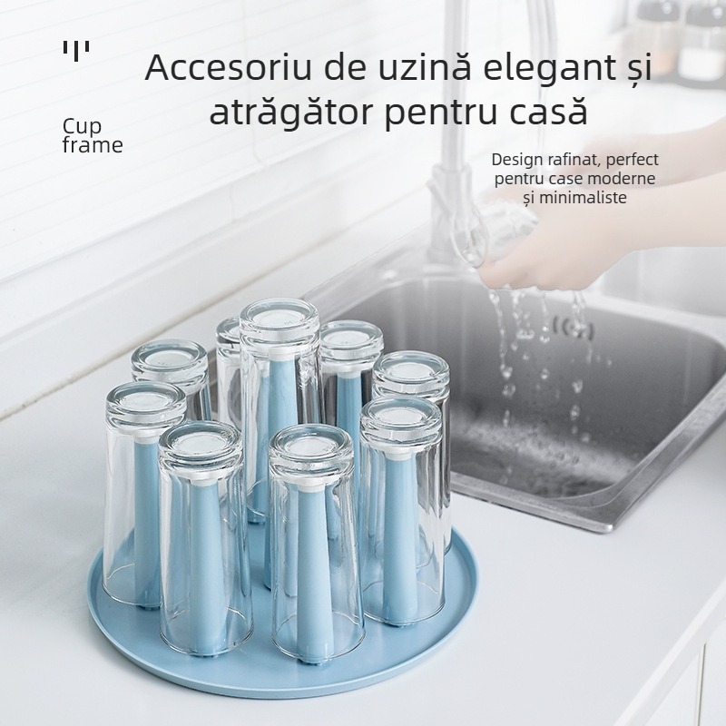 Dench suport pentru cești de ceai – din plastic, drenaj invers, protecție împotriva prafului, design modern minimalist, greutate 120 g