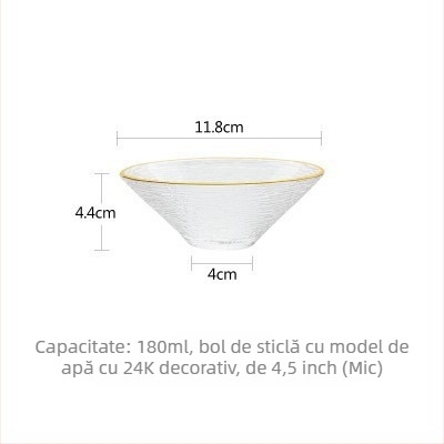 Set de boluri și farfurii din sticlă, adânci, oval, stil modern minimalist, suprafață vopsită cu spray