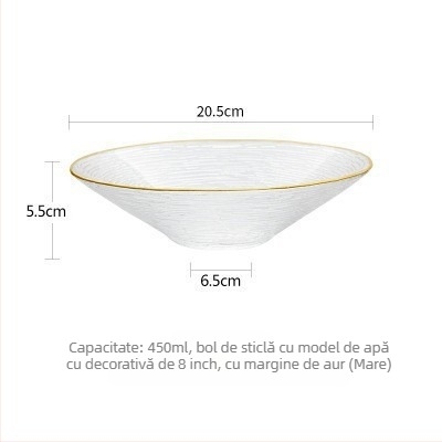 Set de boluri și farfurii din sticlă, adânci, oval, stil modern minimalist, suprafață vopsită cu spray