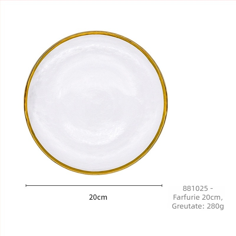 Set de veselă din sticlă de cristal cu glazură pictată manual (compatibil cu microunde; stil modern occidental; 36 piese)