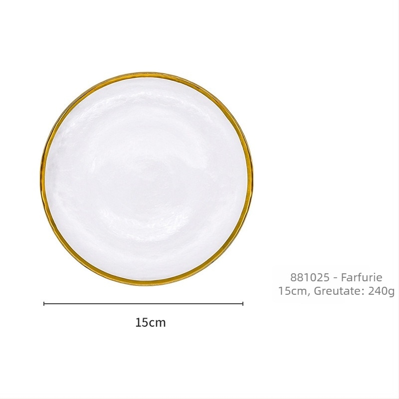 Set de veselă din sticlă de cristal cu glazură pictată manual (compatibil cu microunde; stil modern occidental; 36 piese)